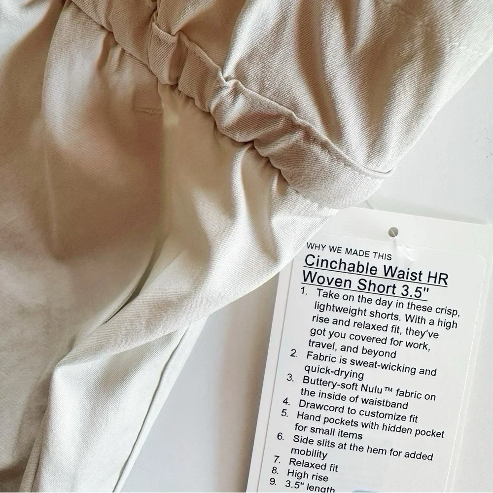 Lululemon Cinchable Waist HR Woven Shorts Mojave Tan - Picture 4 of 10